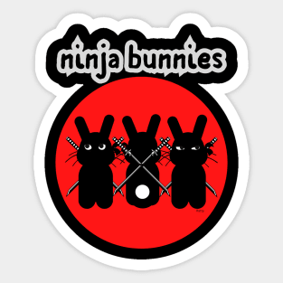 Ninja Bunnies-cute bunnies Sticker